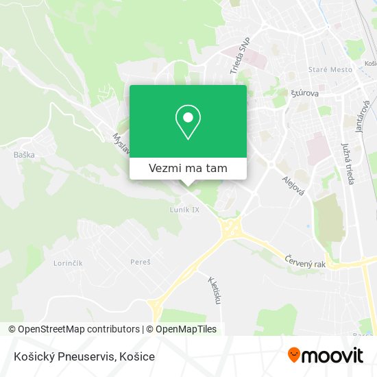 Košický Pneuservis mapa