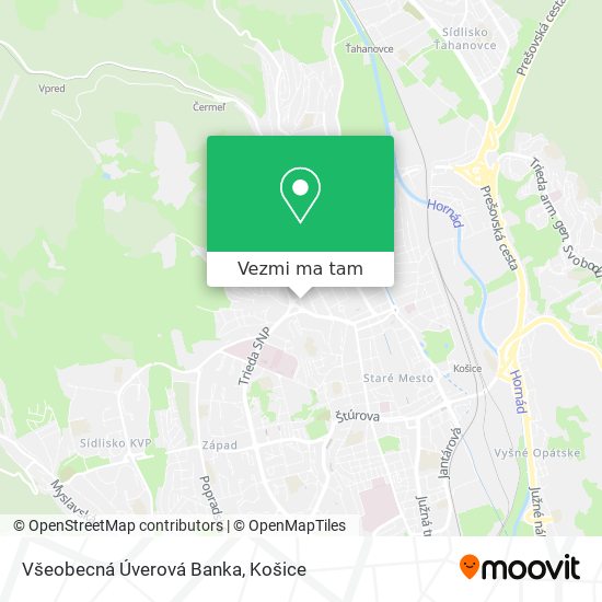 Všeobecná Úverová Banka mapa