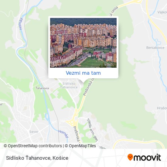 Sídlisko Ťahanovce mapa