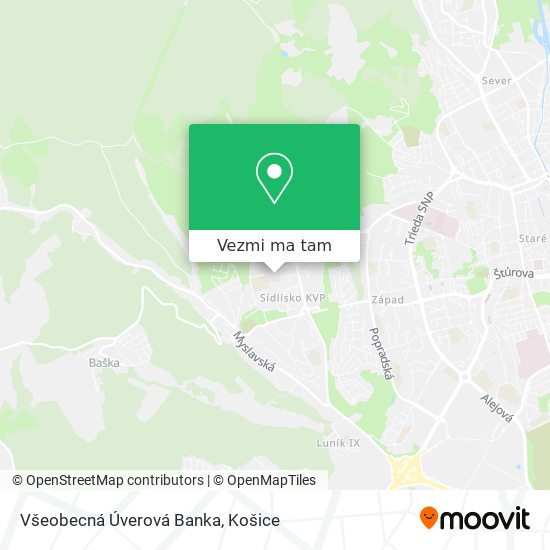 Všeobecná Úverová Banka mapa