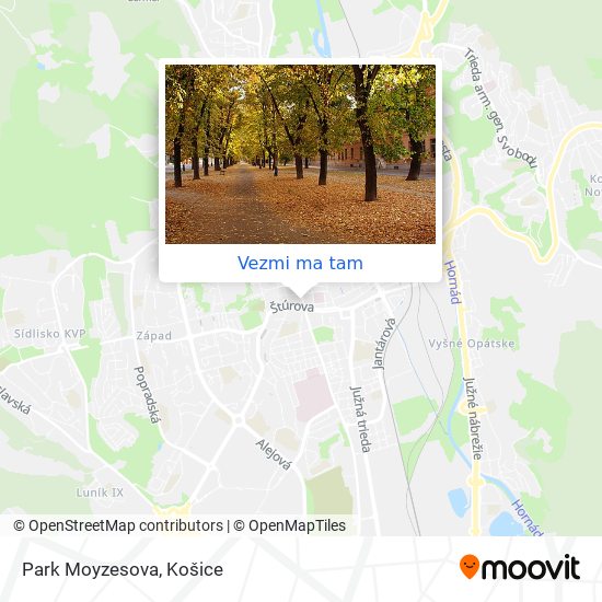 Park Moyzesova mapa