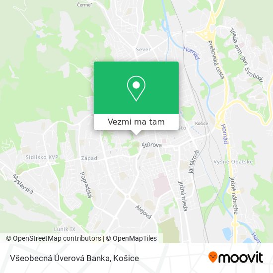 Všeobecná Úverová Banka mapa