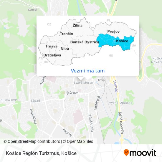 Košice Región Turizmus mapa