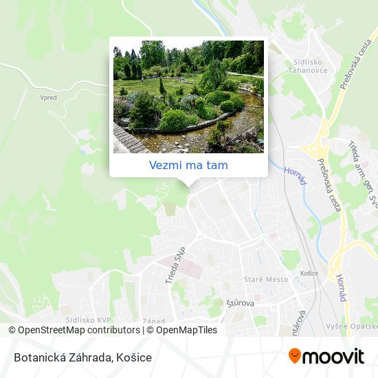 Botanická Záhrada mapa