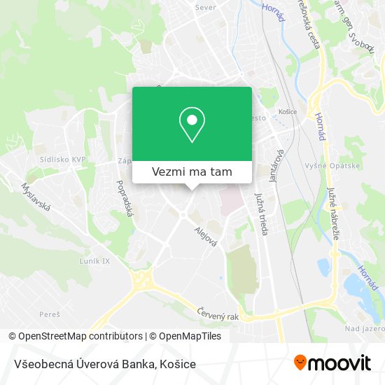 Všeobecná Úverová Banka mapa