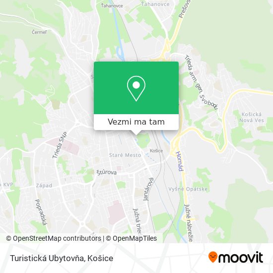 Turistická Ubytovňa mapa