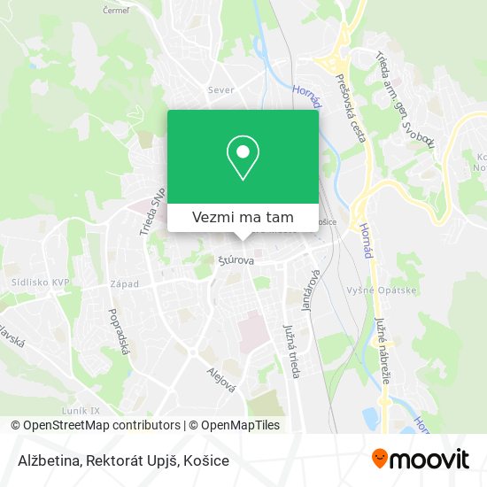 Alžbetina, Rektorát Upjš mapa