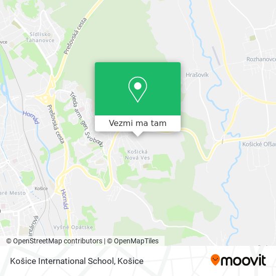 Košice International School mapa