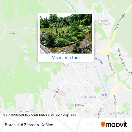 Botanická Záhrada mapa