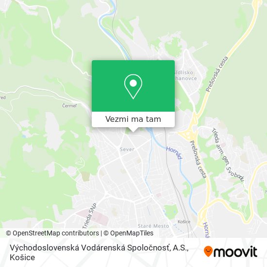 Východoslovenská Vodárenská Spoločnosť, A.S. mapa