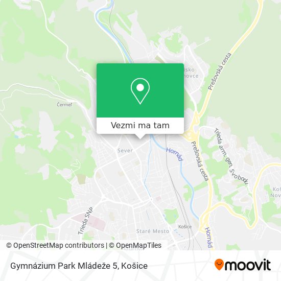 Gymnázium Park Mládeže 5 mapa