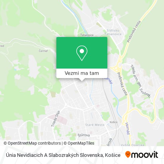 Únia Nevidiacich A Slabozrakých Slovenska mapa