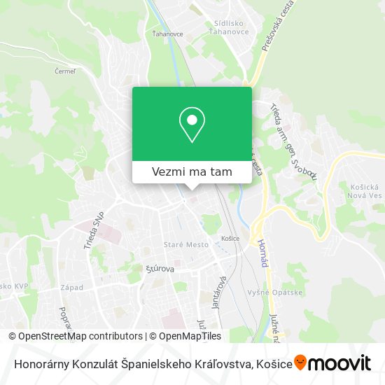 Honorárny Konzulát Španielskeho Kráľovstva mapa