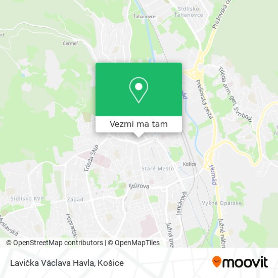 Lavička Václava Havla mapa