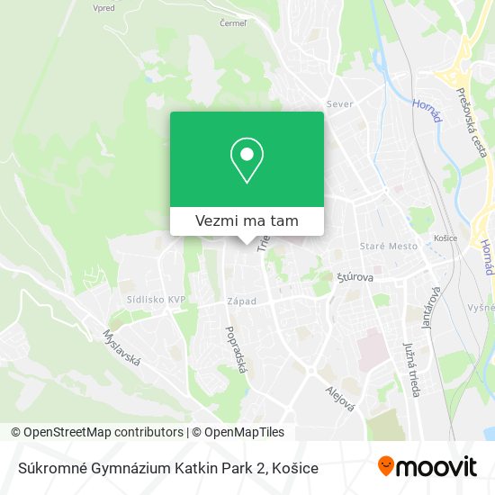 Súkromné Gymnázium Katkin Park 2 mapa