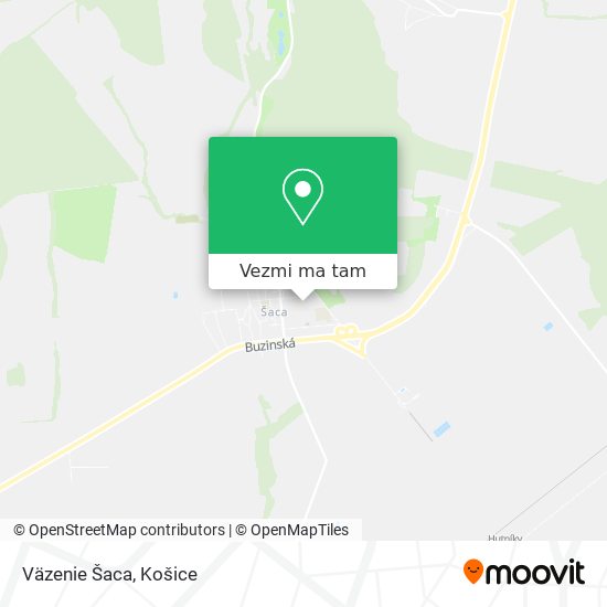 Väzenie Šaca mapa