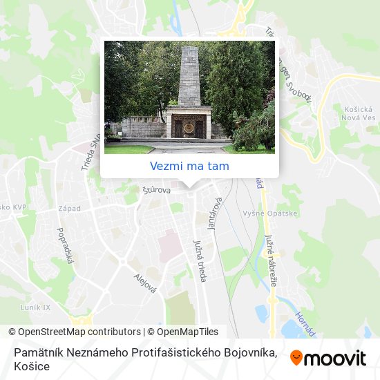 Pamätník Neznámeho Protifašistického Bojovníka mapa