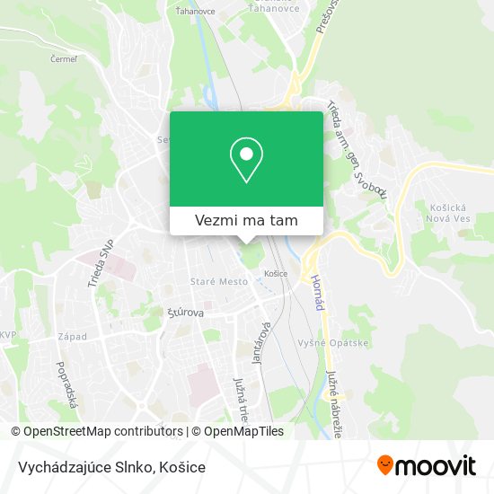 Vychádzajúce Slnko mapa