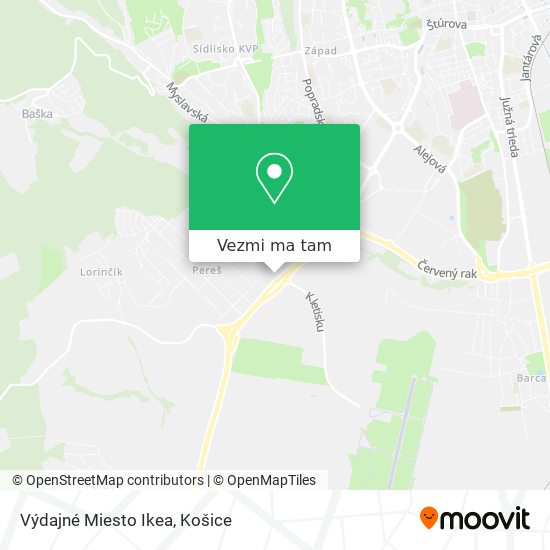 Výdajné Miesto Ikea mapa