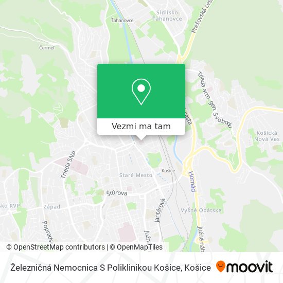 Železničná Nemocnica S Poliklinikou Košice mapa