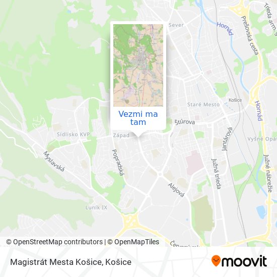 Magistrát Mesta Košice mapa