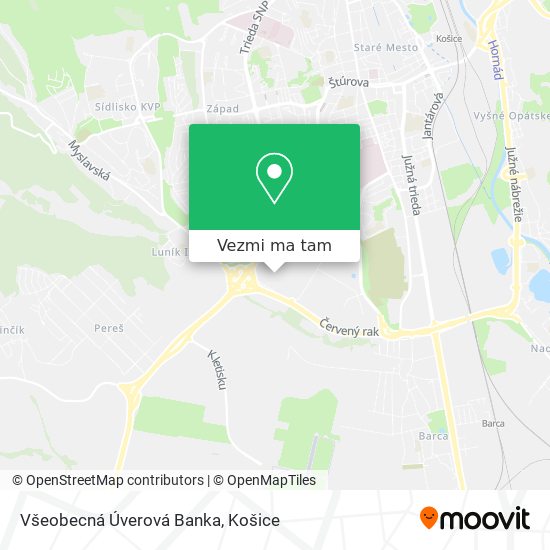 Všeobecná Úverová Banka mapa