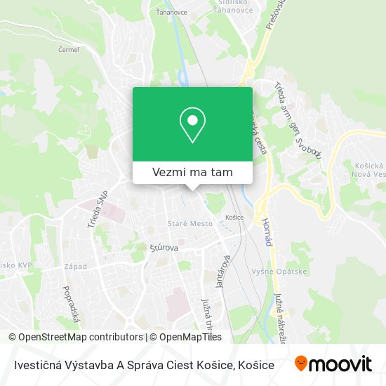 Ivestičná Výstavba A Správa Ciest Košice mapa