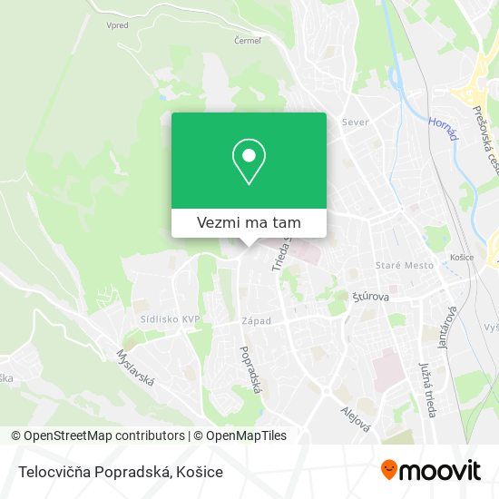 Telocvičňa Popradská mapa