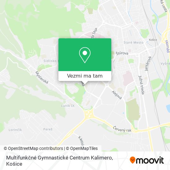 Multifunkčné Gymnastické Centrum Kalimero mapa