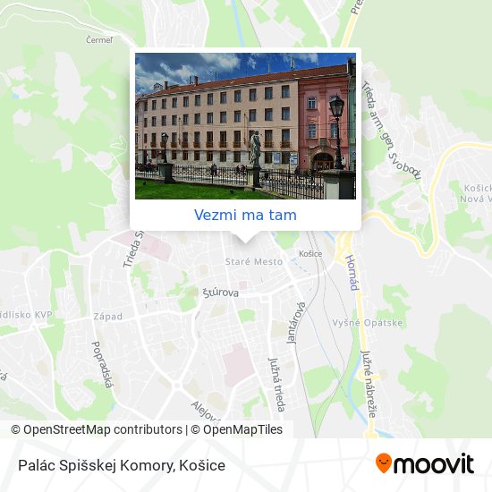 Palác Spišskej Komory mapa