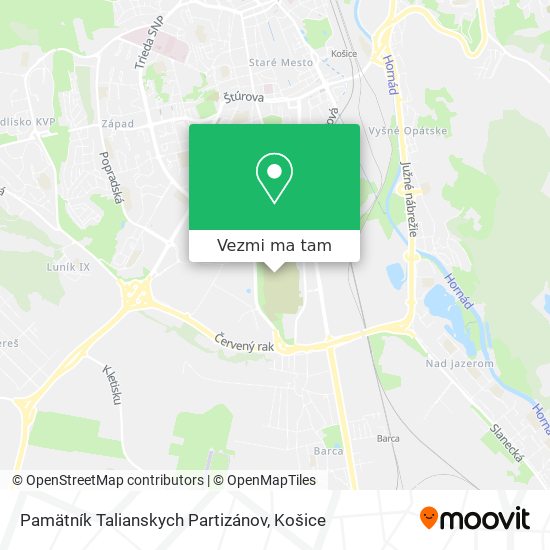 Pamätník Talianskych Partizánov mapa