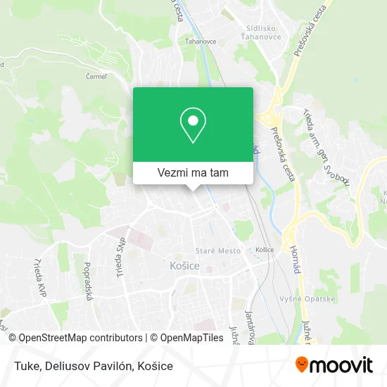 Mapa Tuke Ako sa dostať do Tuke, Deliusov Pavilón v meste Košice-Staré Mesto ...