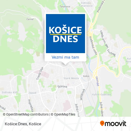 Košice:Dnes mapa