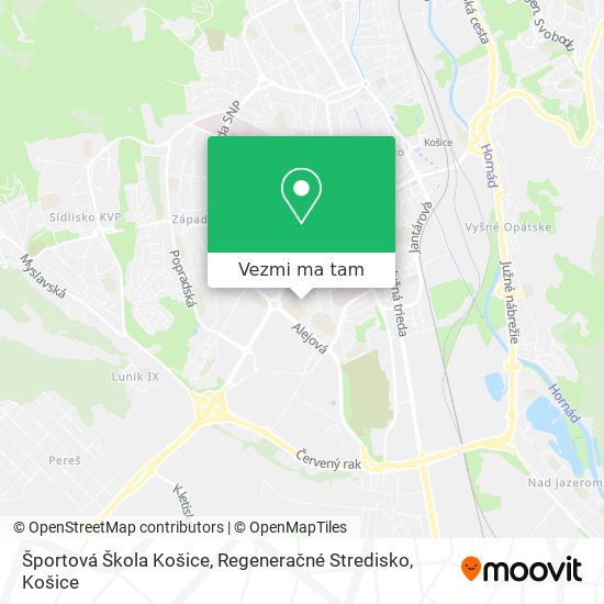 Športová Škola Košice, Regeneračné Stredisko mapa