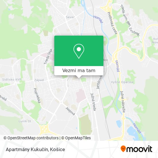 Apartmány Kukučín mapa