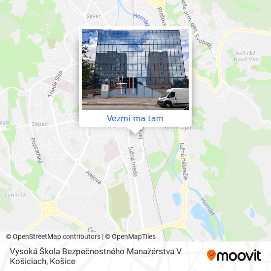 Vysoká Škola Bezpečnostného Manažérstva V Košiciach mapa