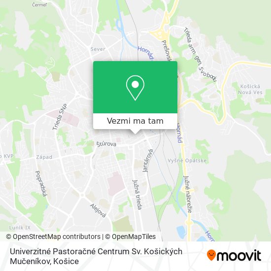 Univerzitné Pastoračné Centrum Sv. Košických Mučeníkov mapa