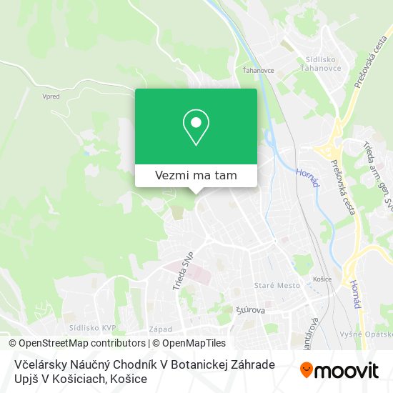 Včelársky Náučný Chodník V Botanickej Záhrade Upjš V Košiciach mapa