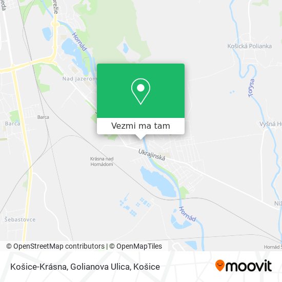 Košice-Krásna, Golianova Ulica mapa