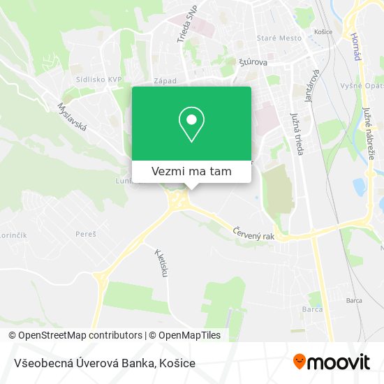 Všeobecná Úverová Banka mapa