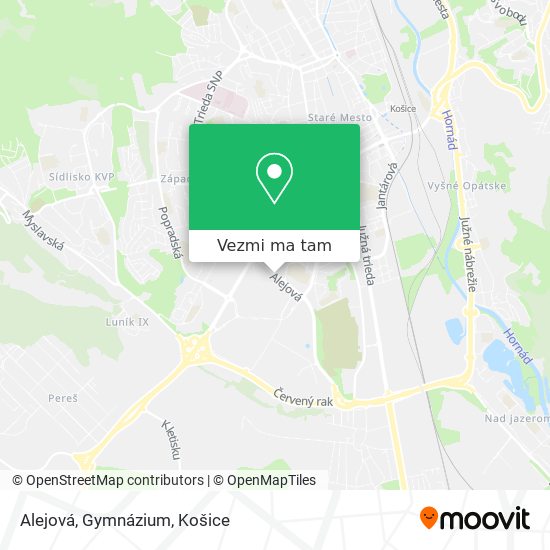 Alejová, Gymnázium mapa