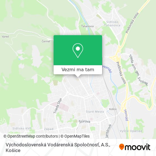 Východoslovenská Vodárenská Spoločnosť, A.S. mapa