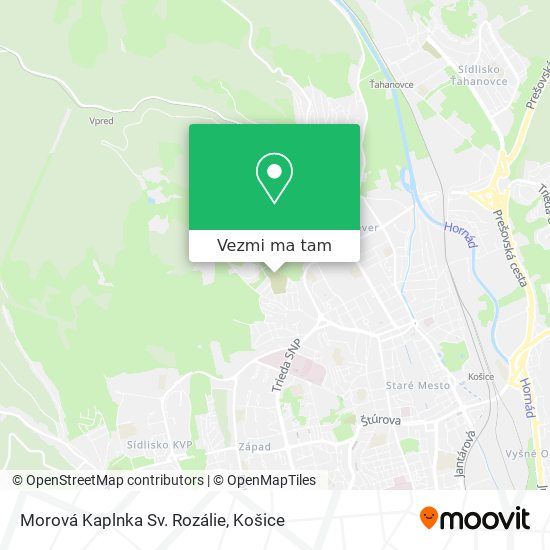 Morová Kaplnka Sv. Rozálie mapa