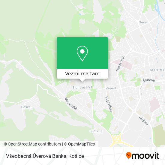 Všeobecná Úverová Banka mapa