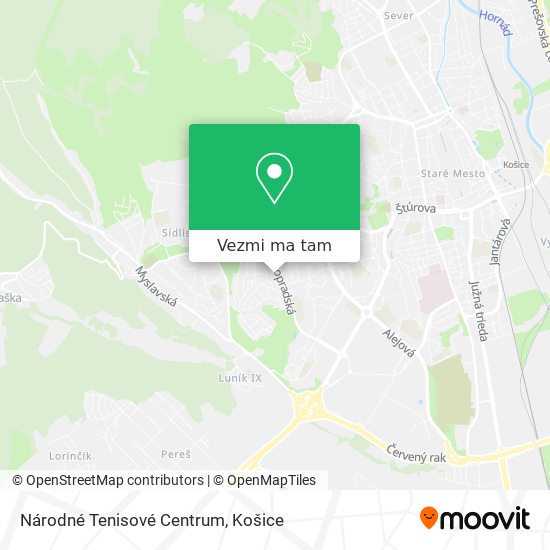 Národné Tenisové Centrum mapa