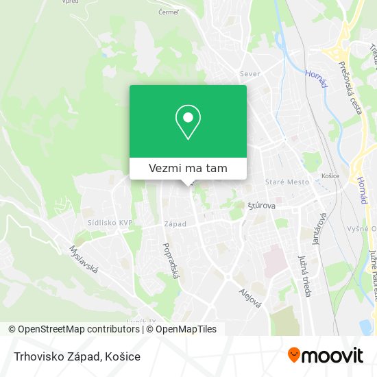 Trhovisko Západ mapa