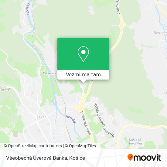 Všeobecná Úverová Banka mapa