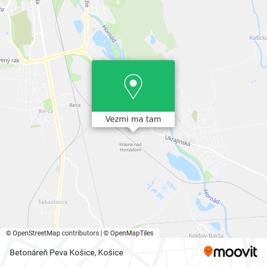 Betonáreň Peva Košice mapa