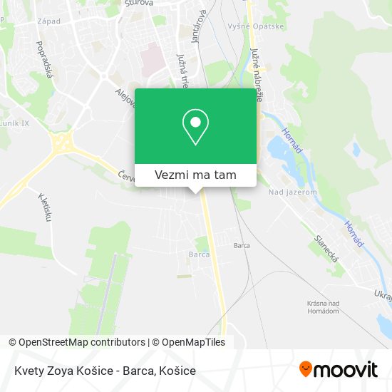 Kvety Zoya Košice - Barca mapa