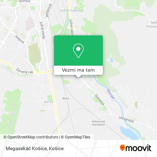 Megasekáč Košice mapa